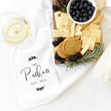 Personalized Last Name and Date Kitchen Tea Towel - The Cotton and Canvas Co.