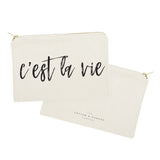 C'est La Vie Cotton Canvas Cosmetic Bag - The Cotton and Canvas Co.