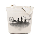 Chicago Cityscape Cotton Canvas Tote Bag - The Cotton and Canvas Co.