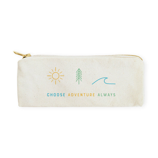 Choose Adventure Always Canvas Pencil Case and Travel Pouch - The Cotton and Canvas Co.
