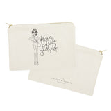 Darling, Believe in Yourself Cotton Canvas Cosmetic Bag - The Cotton and Canvas Co.