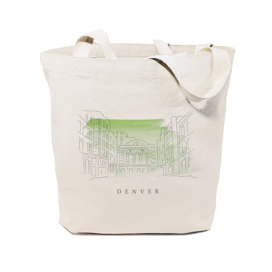 Denver Cityscape Cotton Canvas Tote Bag - The Cotton and Canvas Co.