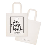 Eat, Sleep, Beach, Repeat Cotton Canvas Tote Bag - The Cotton and Canvas Co.