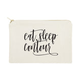 Eat, Sleep, Contour Cotton Canvas Cosmetic Bag - The Cotton and Canvas Co.