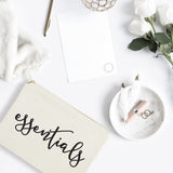 Essentials Travel Cotton Canvas Cosmetic Bag - The Cotton and Canvas Co.