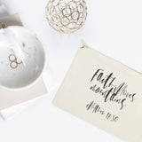 Faith Moves Mountains, Matthew 17:30 Cotton Canvas Cosmetic Bag - The Cotton and Canvas Co.