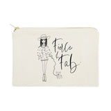 Fierce and Fab Cotton Canvas Cosmetic Bag - The Cotton and Canvas Co.