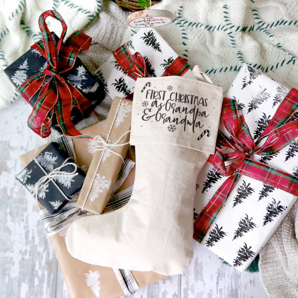 アンリ人形　ANRI 【First Christmas Stocking】 First Christmas as Grandma and Grandpa Christmas Stocking – The