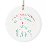 First Christmas as Mr. and Mrs. with Deer Christmas Ornament - The Cotton and Canvas Co.