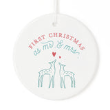 First Christmas as Mr. and Mrs. with Deer Christmas Ornament - The Cotton and Canvas Co.
