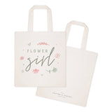Floral Flower Girl Wedding Cotton Canvas Tote Bag - The Cotton and Canvas Co.