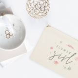 Floral Flower Girl Cotton Canvas Cosmetic Bag - The Cotton and Canvas Co.