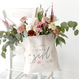 Floral Flower Girl Wedding Cotton Canvas Tote Bag - The Cotton and Canvas Co.