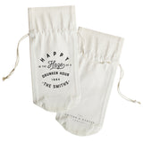 Happy in the Haze of a Drunken Hour Cotton Canvas Wine Bag - The Cotton and Canvas Co.