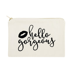 Hello Gorgeous Cotton Canvas Cosmetic Bag - The Cotton and Canvas Co.
