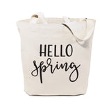 Hello Spring Cotton Canvas Tote Bag - The Cotton and Canvas Co.
