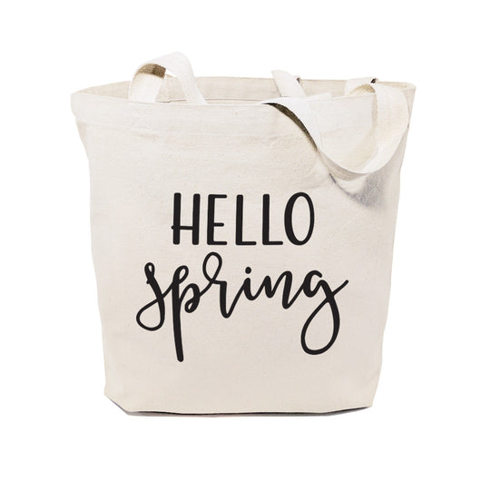 Hello Spring Cotton Canvas Tote Bag - The Cotton and Canvas Co.
