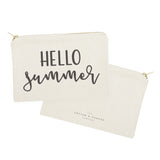Hello Summer Cotton Canvas Cosmetic Bag - The Cotton and Canvas Co.