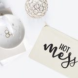 Hot Mess Cotton Canvas Cosmetic Bag - The Cotton and Canvas Co.