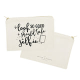I Look So Good I Should Take A Selfie Cotton Canvas Cosmetic Bag - The Cotton and Canvas Co.