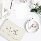 I Need Vitamin Sea Cotton Canvas Cosmetic Bag - The Cotton and Canvas Co.