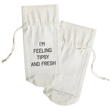 I'm Feeling Tipsy and Fresh Cotton Canvas Wine Bag - The Cotton and Canvas Co.
