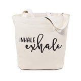 Inhale and Exhale Cotton Canvas Tote Bag - The Cotton and Canvas Co.