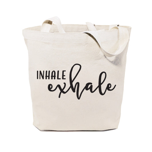 Inhale and Exhale Cotton Canvas Tote Bag - The Cotton and Canvas Co.