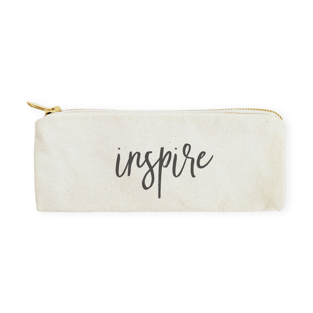 Inspire Cotton Canvas Pencil Case and Travel Pouch The Cotton Canvas Co