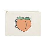 Just Peachy Cotton Canvas Cosmetic Bag - The Cotton and Canvas Co.