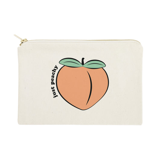 Just Peachy Cotton Canvas Cosmetic Bag - The Cotton and Canvas Co.