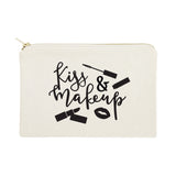 Kiss & Make Up Cotton Canvas Cosmetic Bag - The Cotton and Canvas Co.