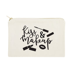 Kiss & Make Up Cotton Canvas Cosmetic Bag - The Cotton and Canvas Co.