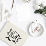 Kiss & Make Up Cotton Canvas Cosmetic Bag - The Cotton and Canvas Co.