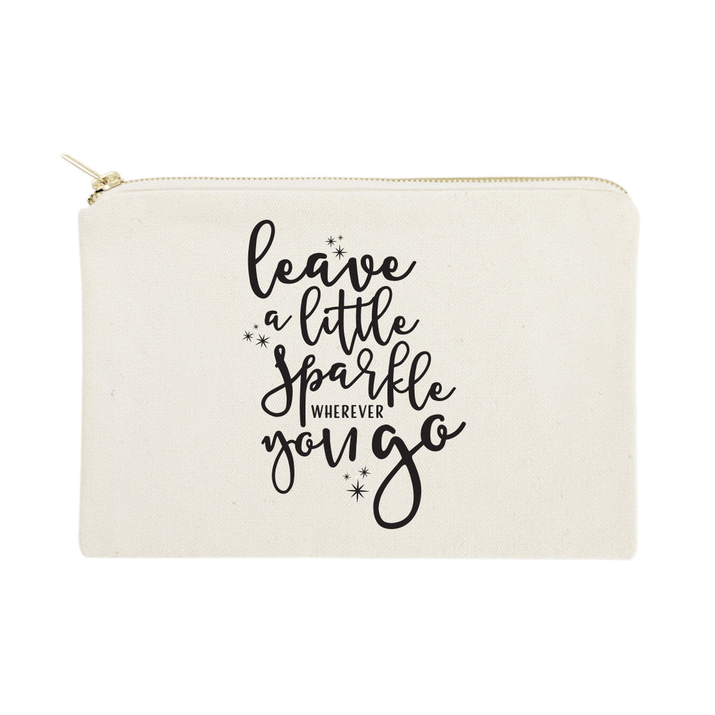 cheap pvc travel makeup bag quotes Leave a Little Sparkle Wherever You Go Cotton Canvas Cosmetic Bag – The  Cotton & Canvas Co