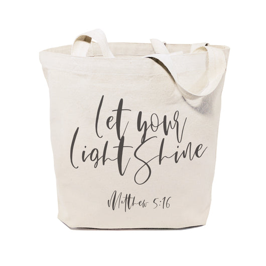 Let Your Light Shine, Matthew 5:16 Cotton Canvas Tote Bag - The Cotton and Canvas Co.
