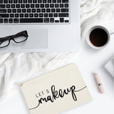 Let's Makeup Cotton Canvas Cosmetic Bag - The Cotton and Canvas Co.