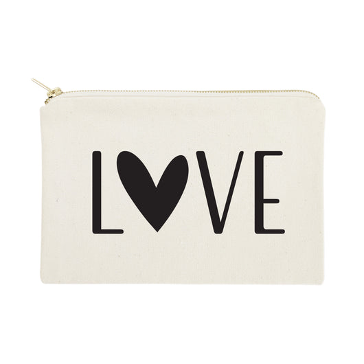 Love Cotton Canvas Cosmetic Bag - The Cotton and Canvas Co.