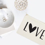 Love Cotton Canvas Cosmetic Bag - The Cotton and Canvas Co.