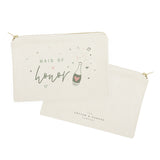 Champagne Bottle Maid of Honor Cotton Canvas Cosmetic Bag - The Cotton and Canvas Co.