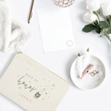 Champagne Celebration Maid of Honor Personalized Cotton Canvas Cosmetic Bag - The Cotton and Canvas Co.