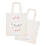 Floral Maid of Honor Wedding Cotton Canvas Tote Bag - The Cotton and Canvas Co.