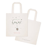 Personalized Name Champagne Celebration Maid of Honor Wedding Cotton Canvas Tote Bag - The Cotton and Canvas Co.