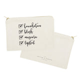 Make Up Check List Cotton Canvas Cosmetic Bag - The Cotton and Canvas Co.