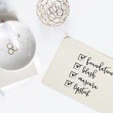 Make Up Check List Cotton Canvas Cosmetic Bag - The Cotton and Canvas Co.