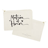 Matron of Honor Cotton Canvas Cosmetic Bag - The Cotton and Canvas Co.
