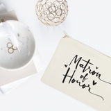 Matron of Honor Cotton Canvas Cosmetic Bag - The Cotton and Canvas Co.