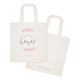 Floral Personalized Name Matron of Honor Wedding Cotton Canvas Tote Bag - The Cotton and Canvas Co.