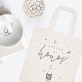 Champagne Celebration Matron of Honor Wedding Cotton Canvas Tote Bag - The Cotton and Canvas Co.