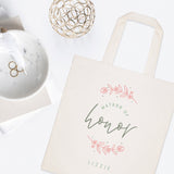Floral Personalized Name Matron of Honor Wedding Cotton Canvas Tote Bag - The Cotton and Canvas Co.